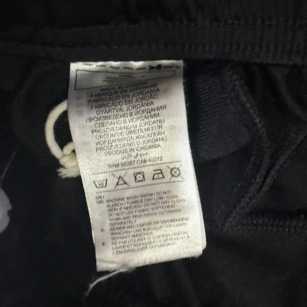 Adidas Mens 2XL Black 3 Stripe Track Pants Athletic Activewear RN 88387 36X30